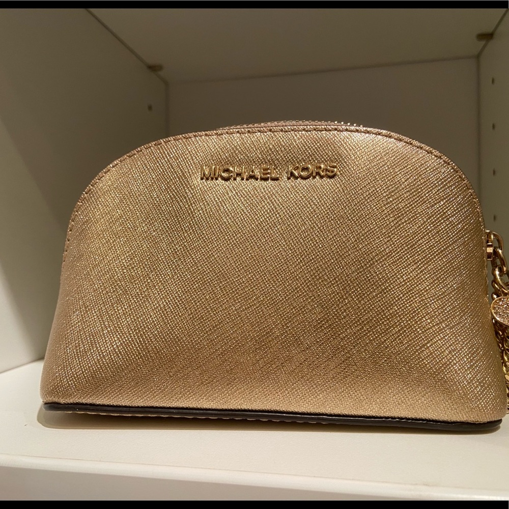 Michael Kors Gold Cosmetic Pouch